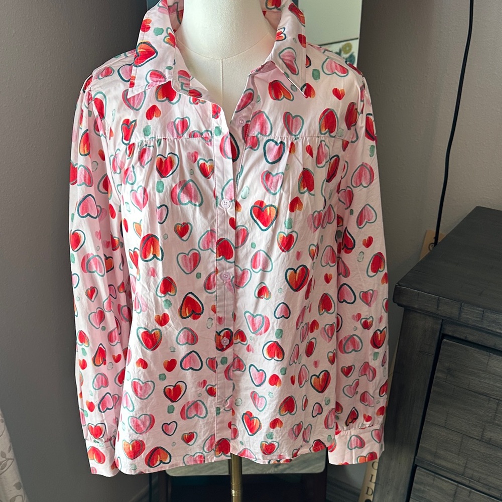 JODIFL Heart Patterned Button-Up Shirt - Picture 3 of 15